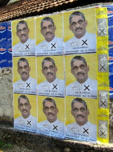 Posters supporting Sarath Fonseka in Jaffna - Jan 2010-pic: indi.ca