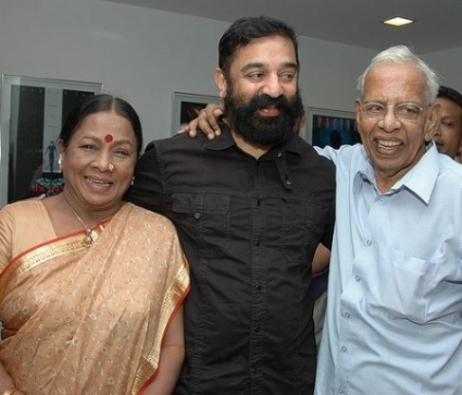 Manorama, Kamal Hassan and Nagesh during the release of "Dasavatharam"