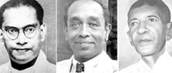 S.W.R.D. Bandaranaike, G.G. Ponnambalam and S.J.V. Chelvanayagam