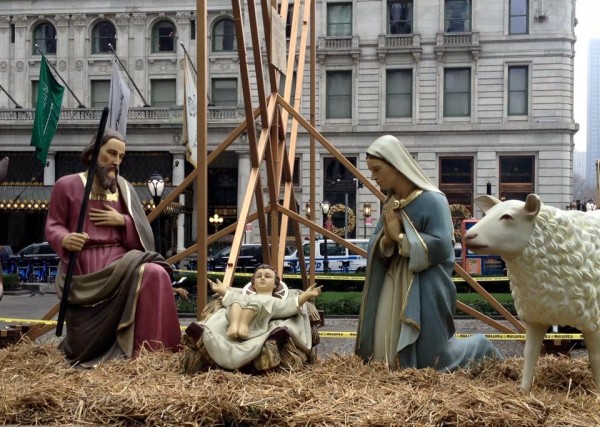 Nativity scene-Near Central Park, NY-Dec 2015