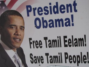 Placard at a Tamil Rally in NY 