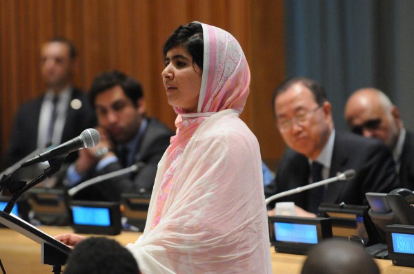 Malala Yousafzai of Pakistan addresses youth delegates at the Malala Day celebration and UN Youth Assembly at UNHQ, Jul 15-pic-UN Global Education First Initiative