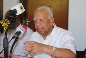 R. Sampanthan at the recent event releasing TNA Manifesto