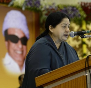 A file picture of Tamil Nadu Chief Minister Jayalalithaa at a function in Chennai. Photo: M. Vedhan-courtesy: The Hindu