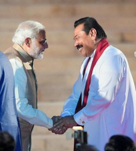 India's PM Narendra and former President Mahinda Rajapaksa-May 2014