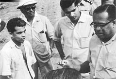CP de Silva with  farmers in Minneriya