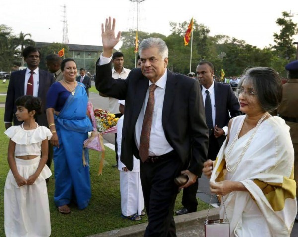 At the oath ceremony, Jan 9, 2015-facebook.com/ranil.wickremesinghe.leader