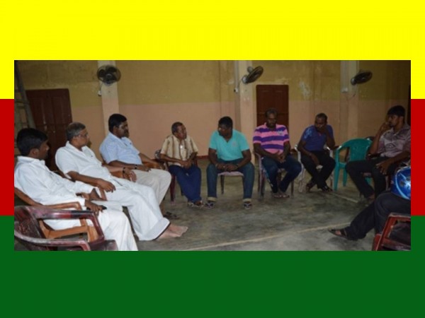 Discussions near Point Pedro Sivan temple, Mar 4
