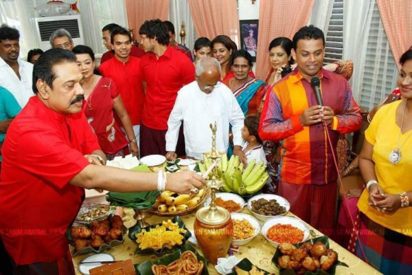 Former President Mahinda Rajapaksa at Sinhala-Tamil New Year celebrations-April 14, 2015 